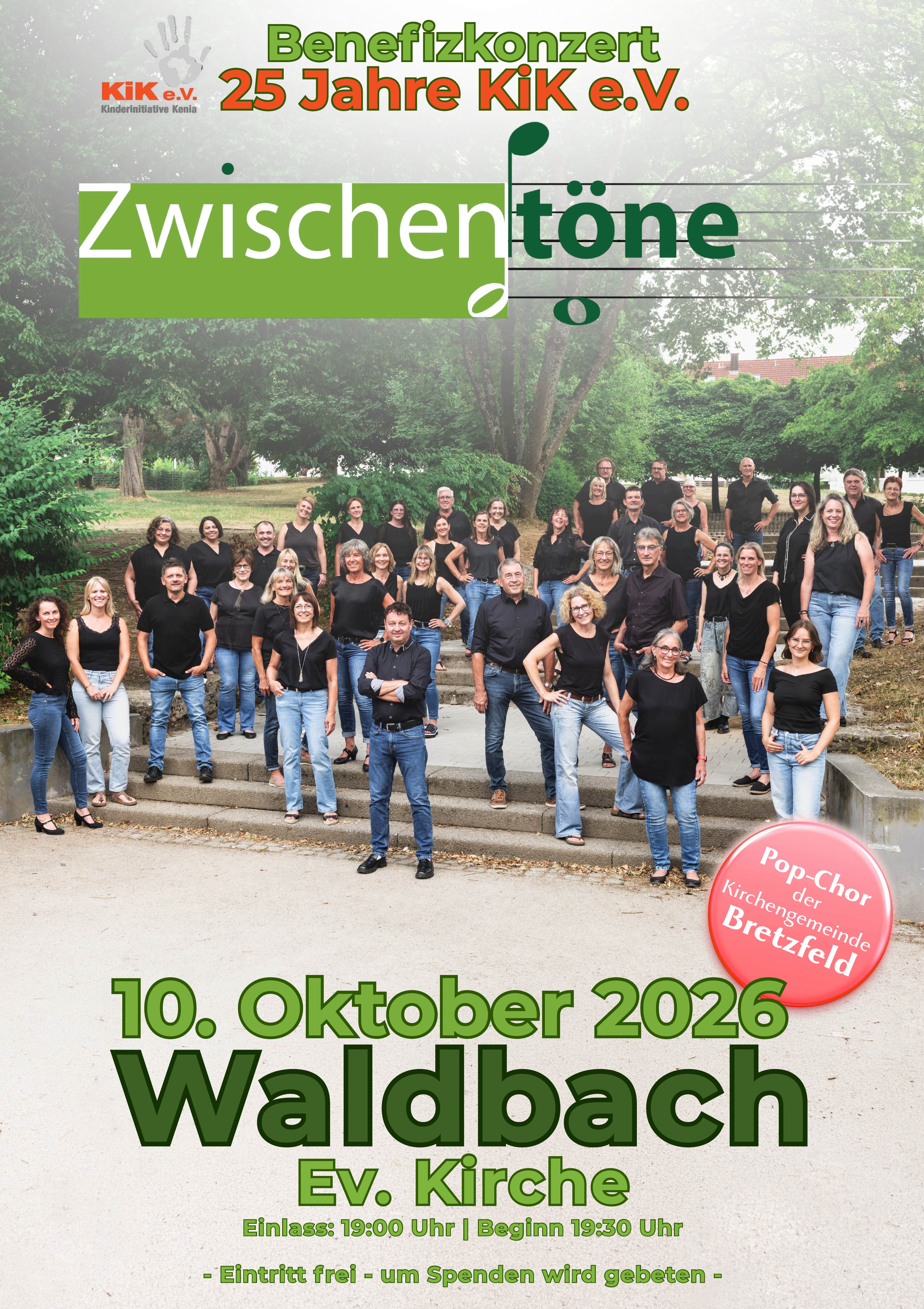 Benefizkonzert 25 Jahre KiK e.V. am 10. Oktober in Waldbach
